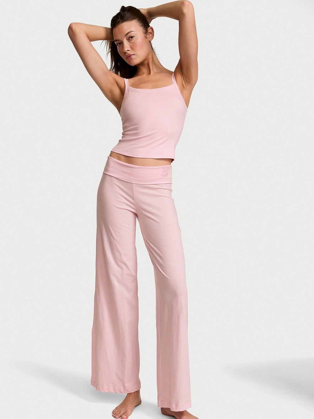 Victoria's Secret Light Pink Tank & Wide-Leg Pants Set
